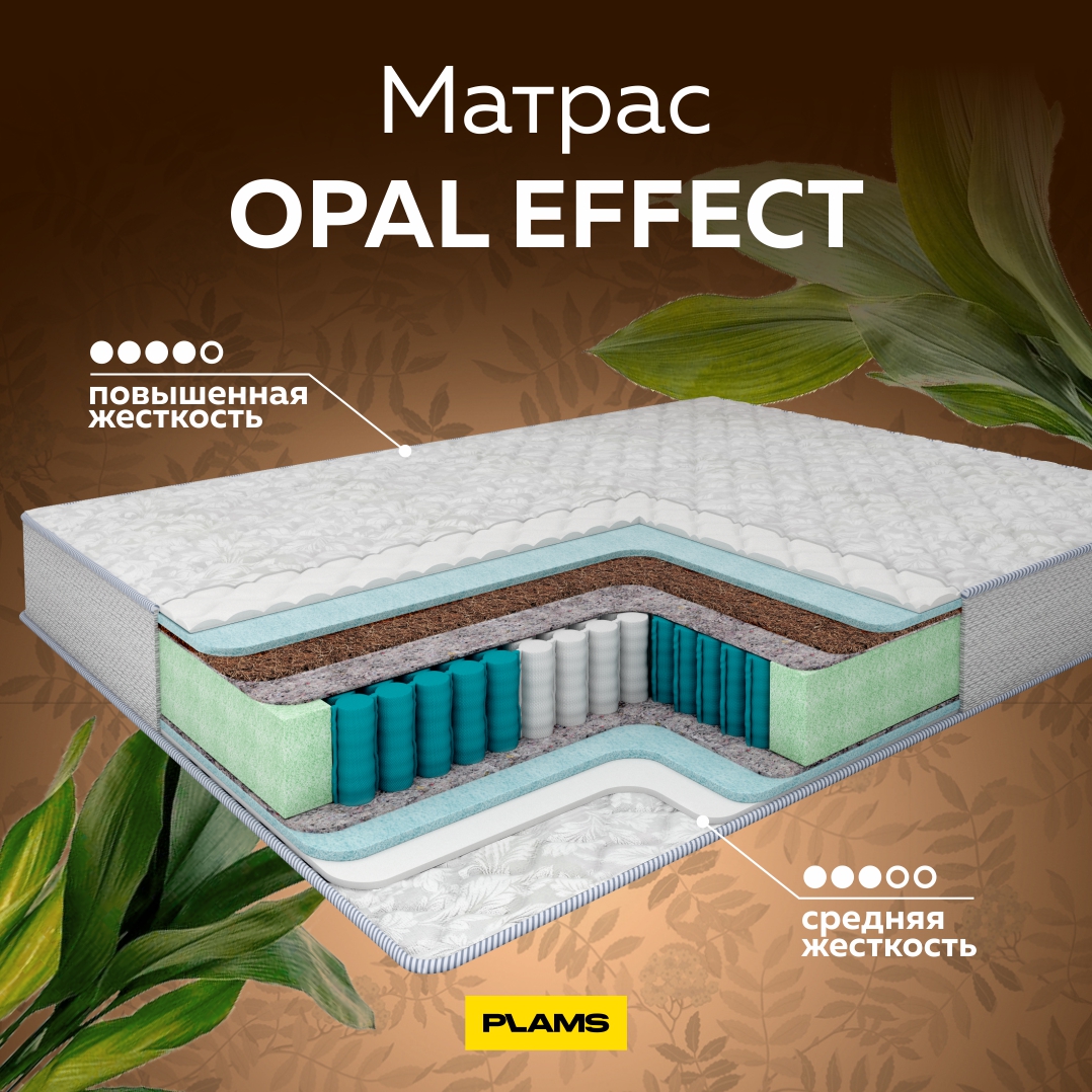 

Матрас пружинный Plams OPAL EFFECT 80х180, Белый;серый, Opal Effect