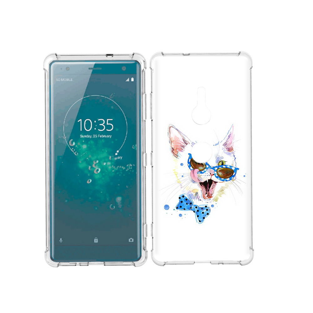 

Чехол MyPads Tocco для Sony Xperia XZ3 белый кот, Прозрачный, Tocco