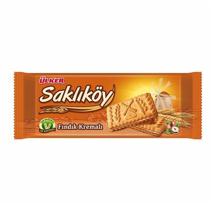 Печенье Ulker Saklikoy молочное с пастой из фундука 100 г