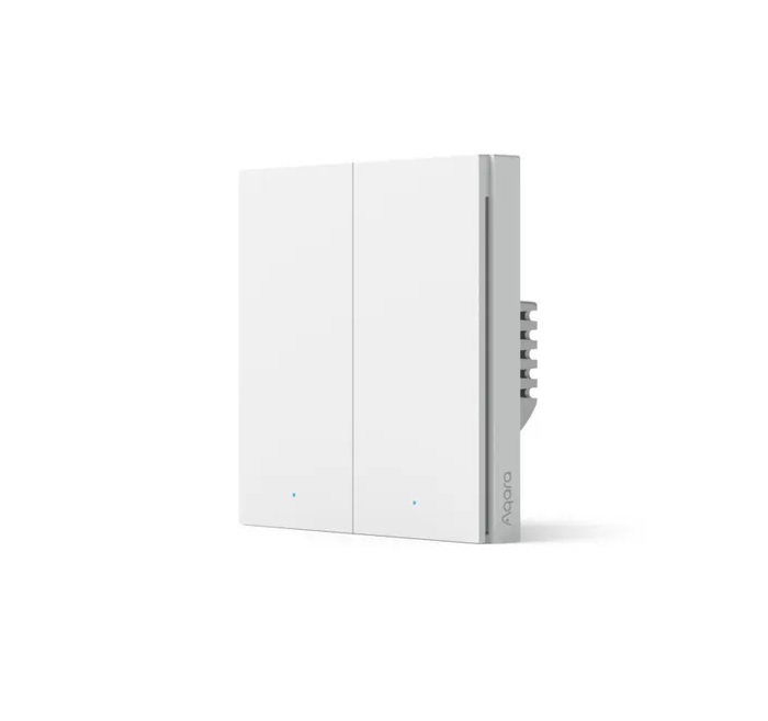 фото Выключатель двухклавишный без нейтрали aqara smart wall switch h1 eu ws-euk02 (no neutral,