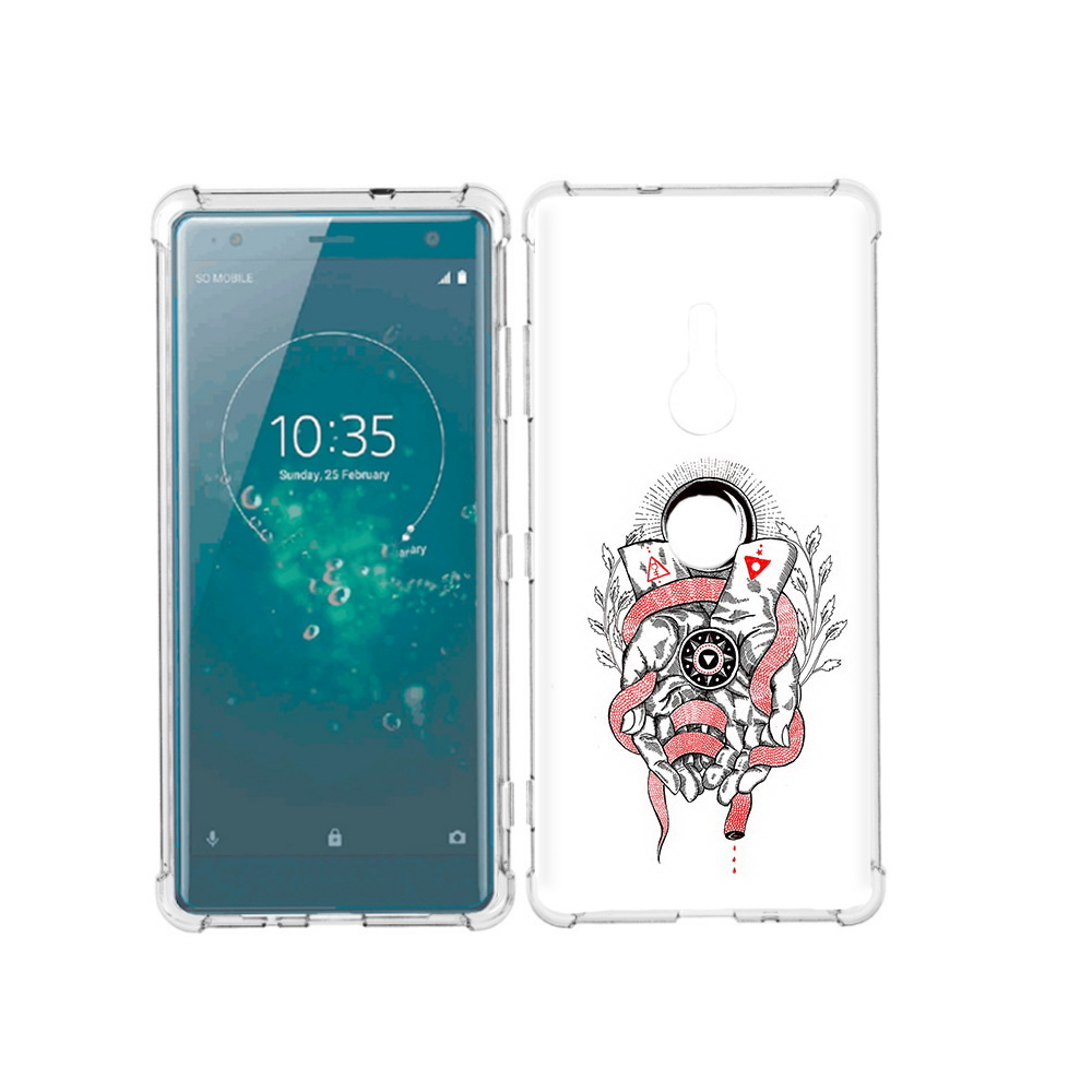 

Чехол MyPads Tocco для Sony Xperia XZ3 абстрация связанные руки, Прозрачный, Tocco