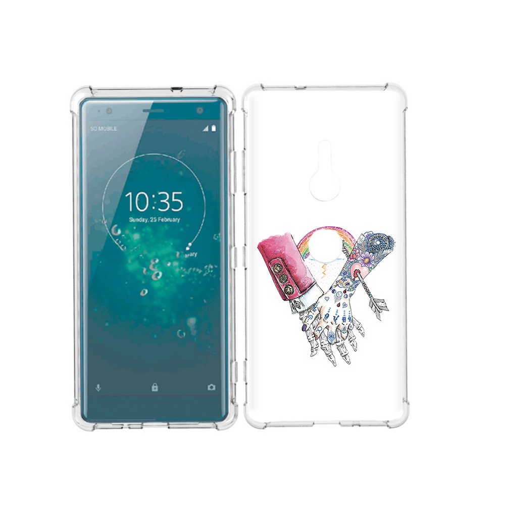 

Чехол MyPads Tocco для Sony Xperia XZ3 абстракция руки в татуировках, Прозрачный, Tocco