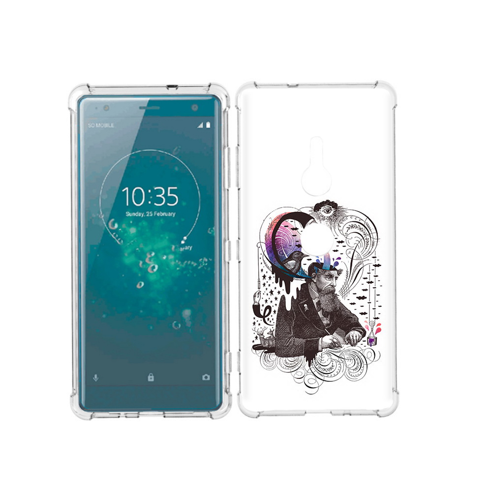 

Чехол MyPads Tocco для Sony Xperia XZ3 абстракция думающий мужчина, Прозрачный, Tocco
