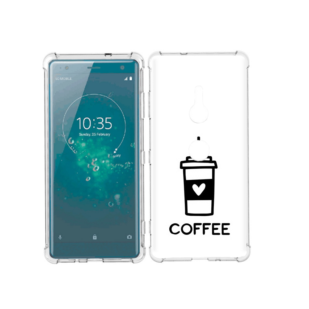 

Чехол MyPads Tocco для Sony Xperia XZ3 Я люблю кофе, Прозрачный, Tocco
