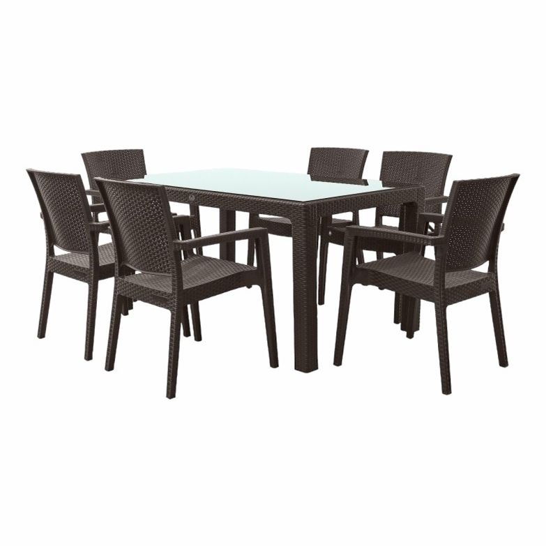 Набор садовой мебели Mandella Kahve 7 предметов полипропилен коричневый