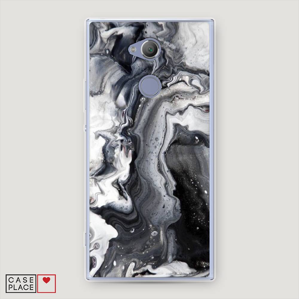 фото Силиконовый чехол "бело-черные сложные полосы" на sony xperia xa2 ultra awog