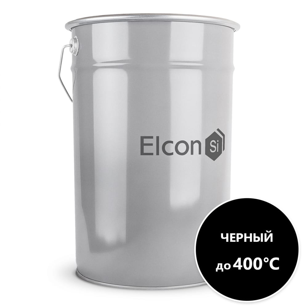 фото Термостойкая эмаль elcon черная, 400 градусов, 25 кг 00-00000007