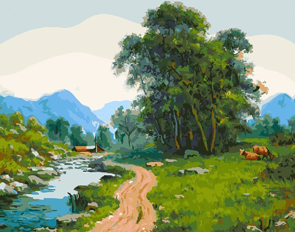 

Картина по номерам Paintboy Дорога вдоль реки, 40x50 см, Дорога вдоль реки