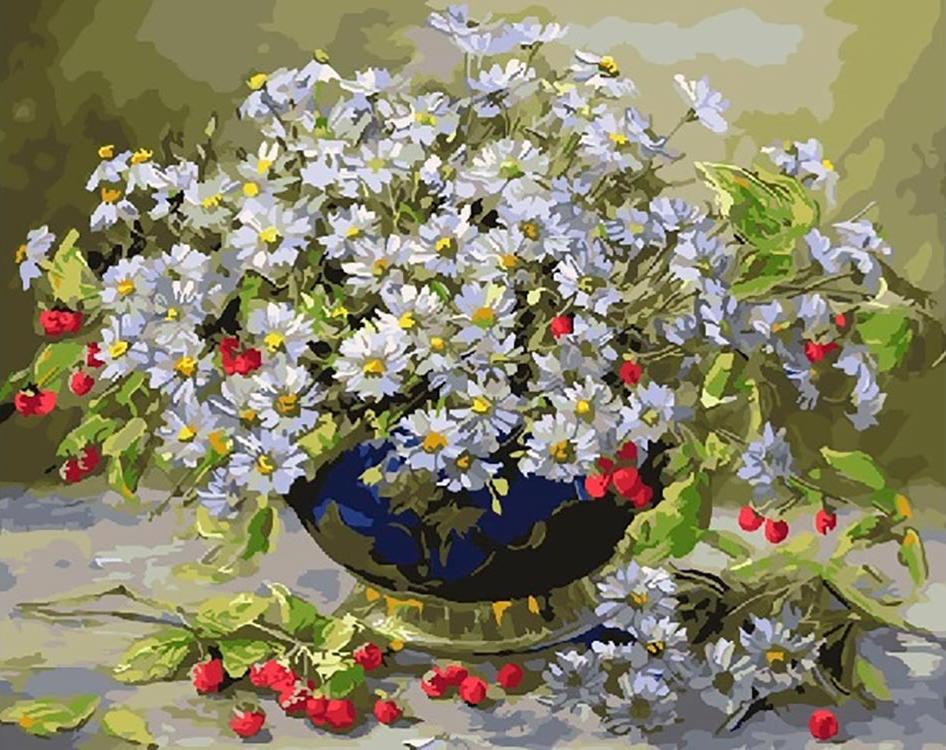 

Картина по номерам Paintboy Белые ромашки, 40x50 см, Белые ромашки