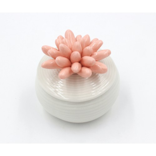 фото Декоративная шкатулка "белая с персиковым цветком", 7x7x5,6 см феникс