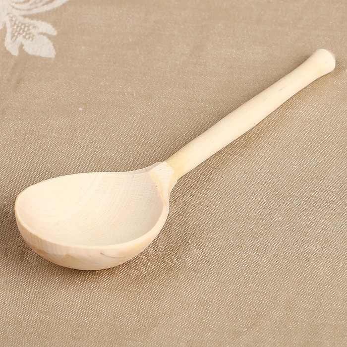 

Ложка полубаская, без росписи, фрезерная, 19x6 см (10 шт), Бежевый