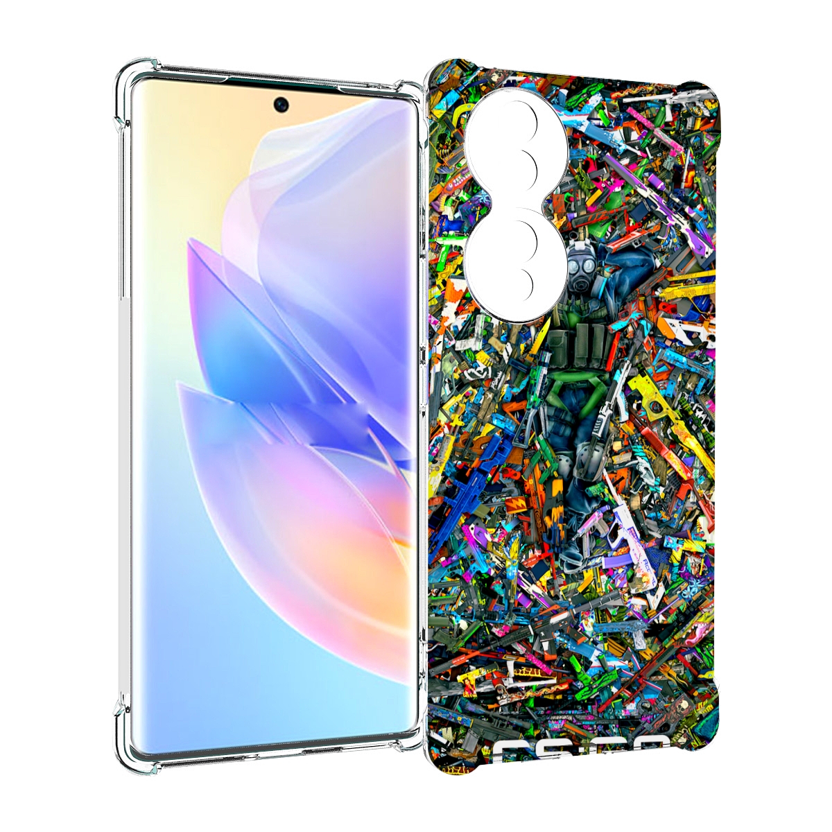 

Чехол MyPads CS GO guns skins мужской для Honor 70, Прозрачный, Tocco
