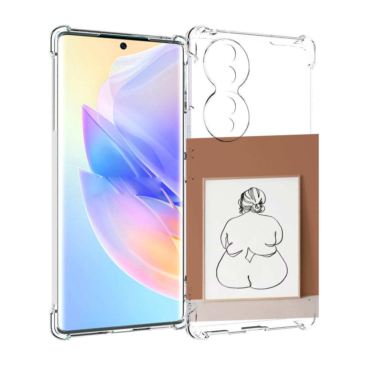 

Чехол MyPads Body Positive Female Figure Line Art женский для Honor 70, Прозрачный, Tocco
