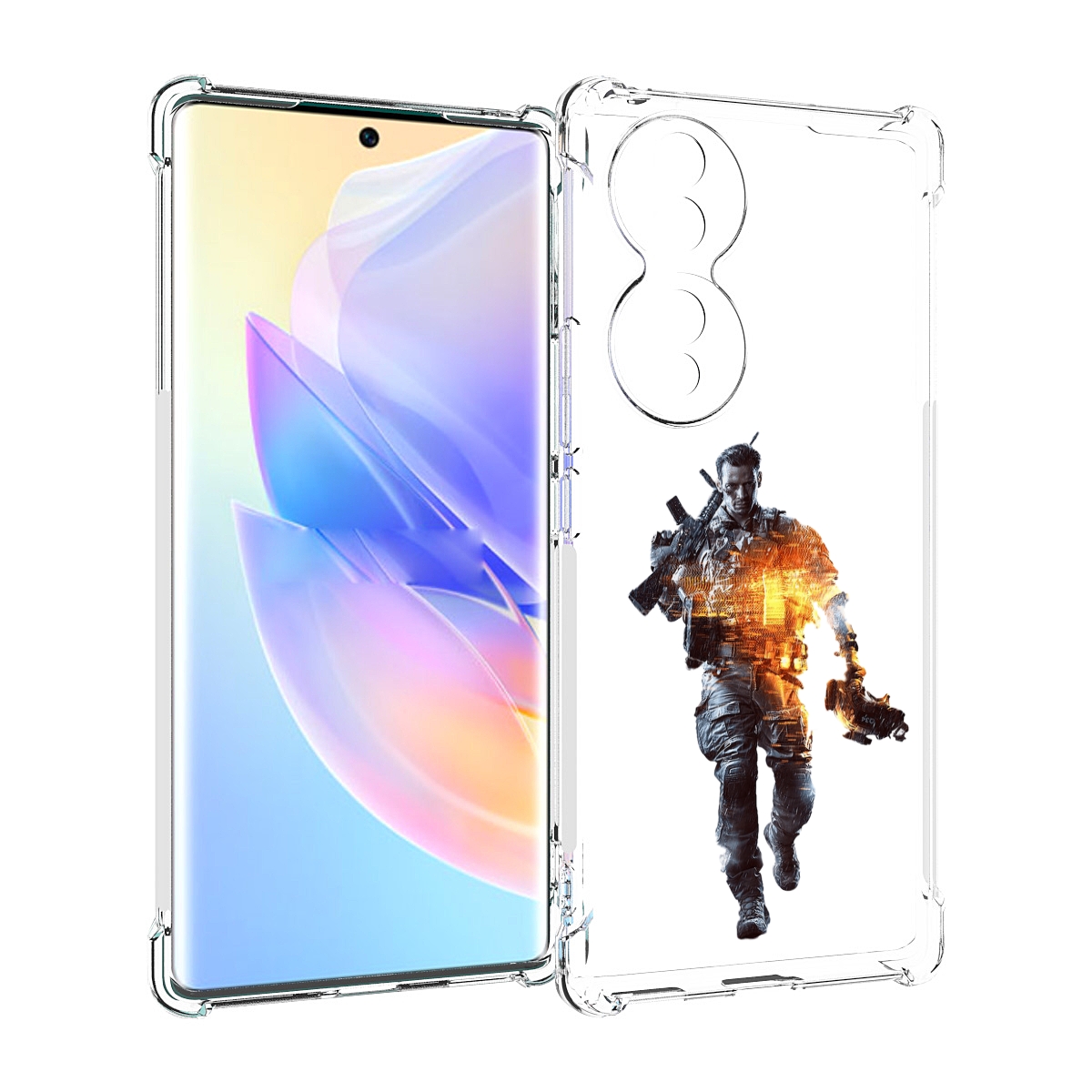

Чехол MyPads Battlefield-4 мужской для Honor 70, Прозрачный, Tocco