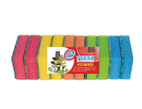 

Губка для посуды Мой дом, Макси 10 шт.30 шт.меш.(АТ001)