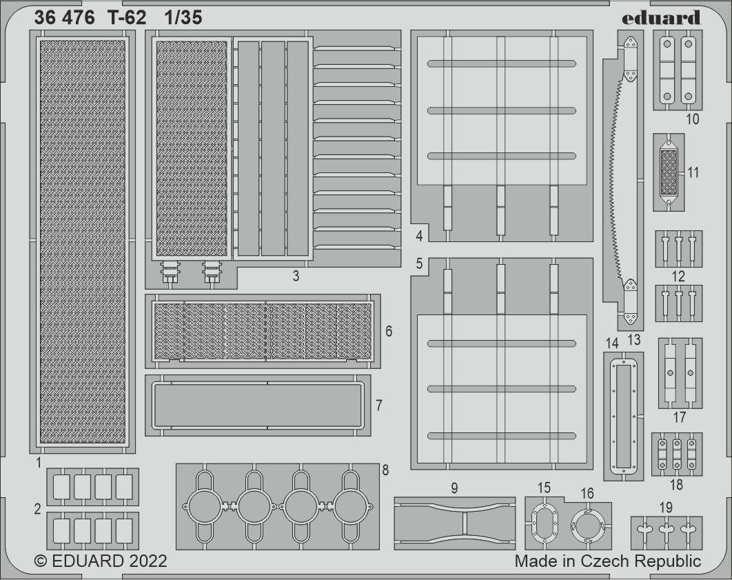 

36476 Eduard 1/35 Фототравление для T-62, Однотонный, 36476