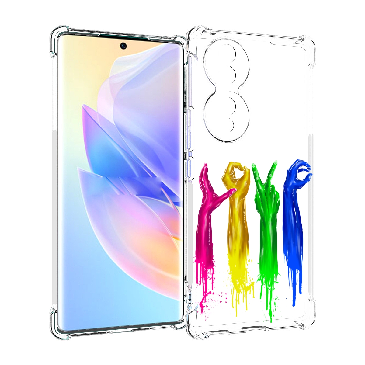 

Чехол MyPads яркие руки love для Honor 70, Прозрачный, Tocco