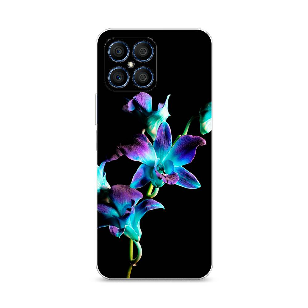 фото Чехол awog "синий цветок на черном" для honor x8