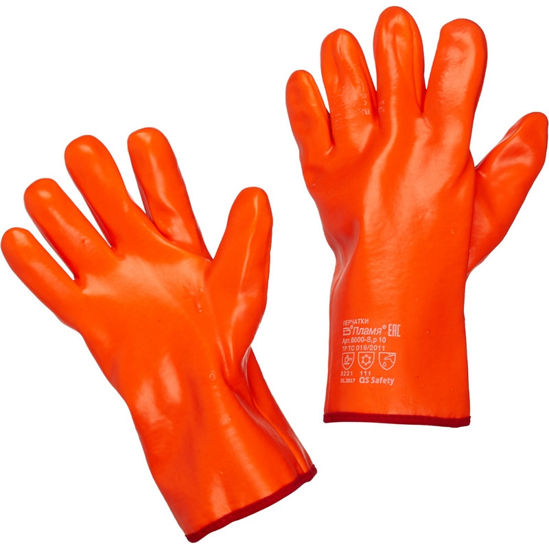 Перчатки Комус защитные нефтеморозостойкие, ПВХ, утепленные, размер 10, манжет. раструб. защитные перчатки silapro