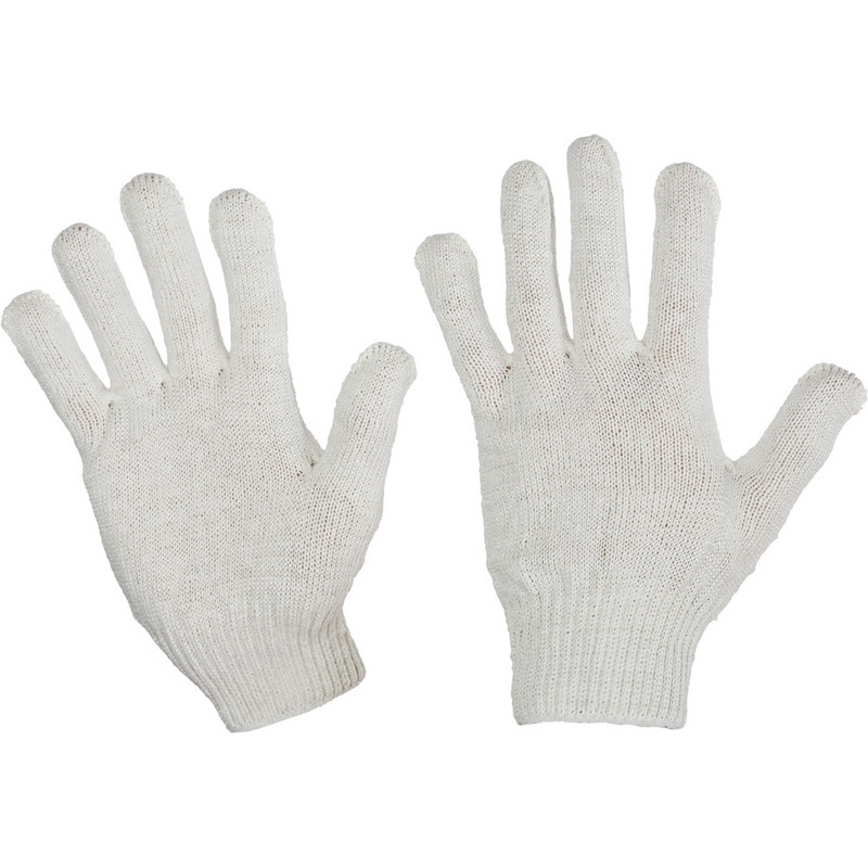 Перчатки Комус защитные трикотажные, без ПВХ, 4 нити, 30 г, 10 класс, 10 пар в упаковке защитные рабочие перчатки truper