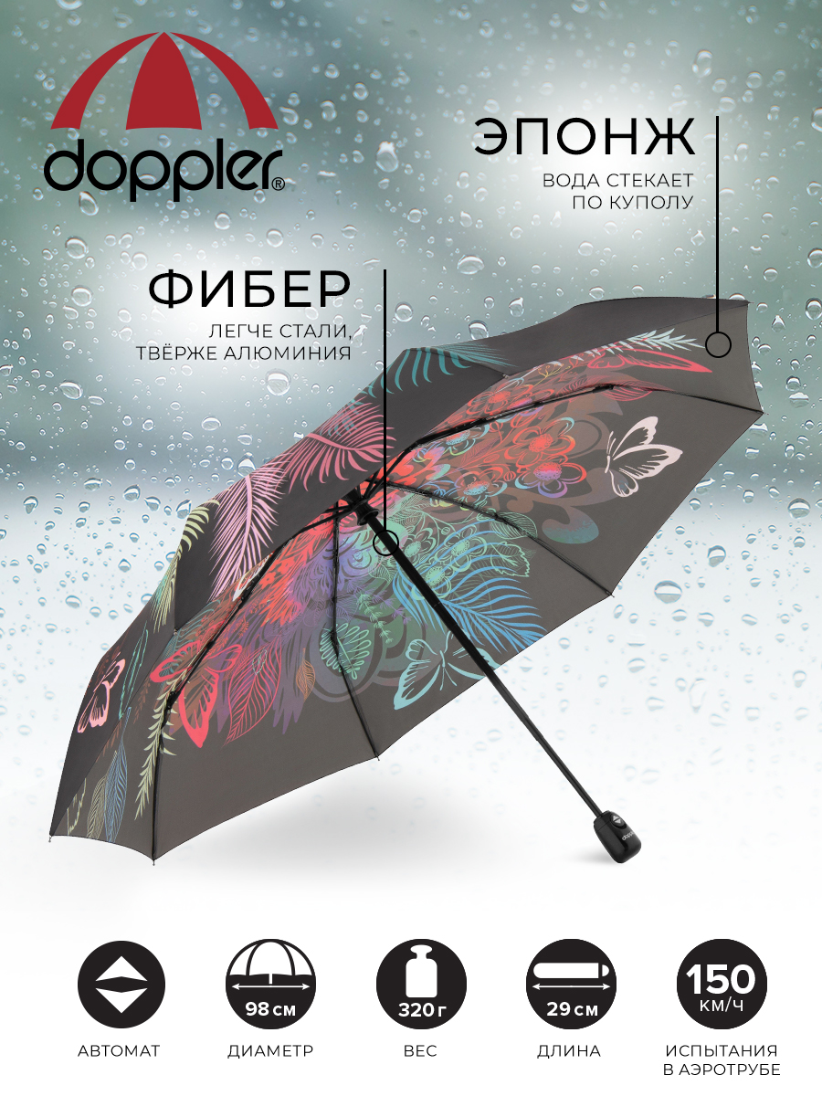 

Зонт унисекс Doppler 746165PD черный, 746165PD