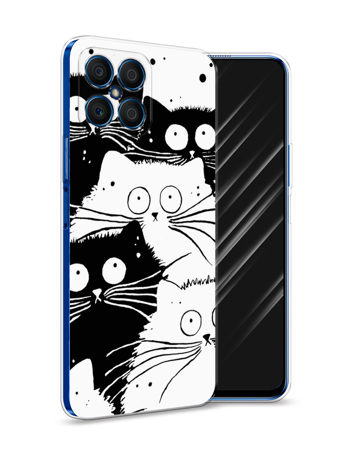

Чехол Awog на Honor X8 "Коты черно-белые", Черный;белый, 6107650-2