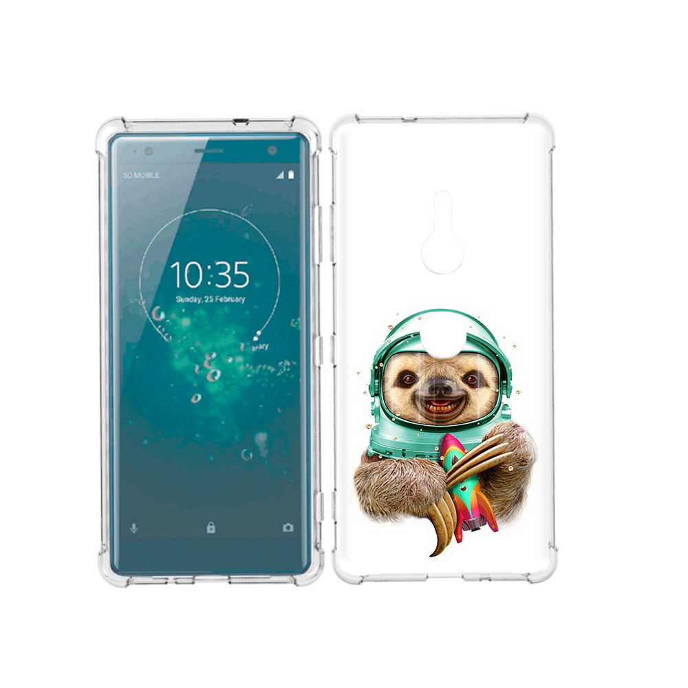 

Чехол MyPads Tocco для Sony Xperia XZ3 Ленивец астронавт, Прозрачный, Tocco