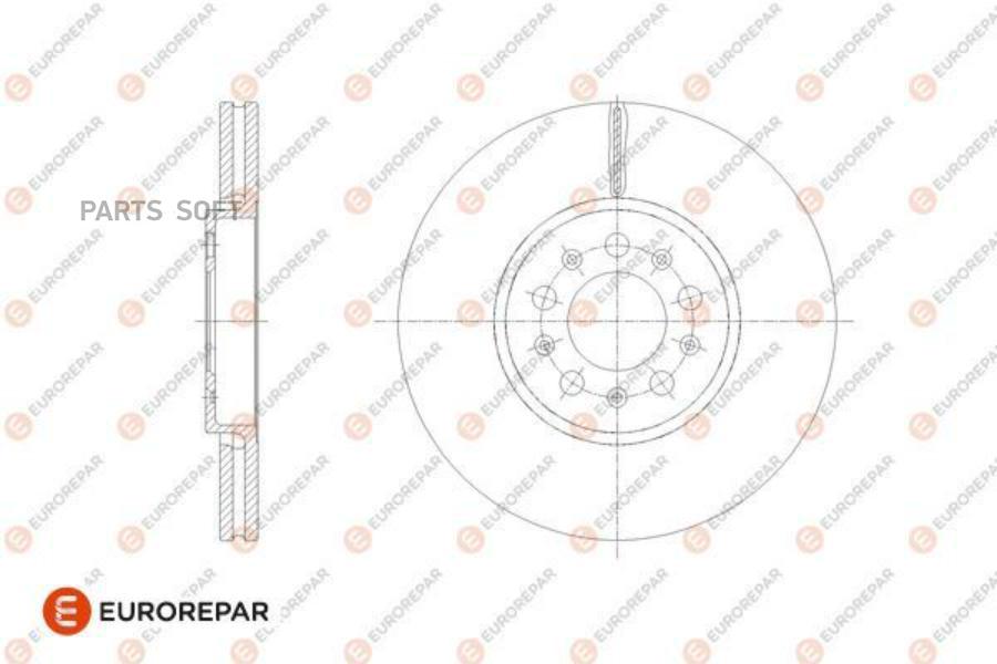 

EUROREPAR 1667855380 Диск тормозной AUDI A3/VOLKSWAGEN G4/SKODA FABIA передний вент.