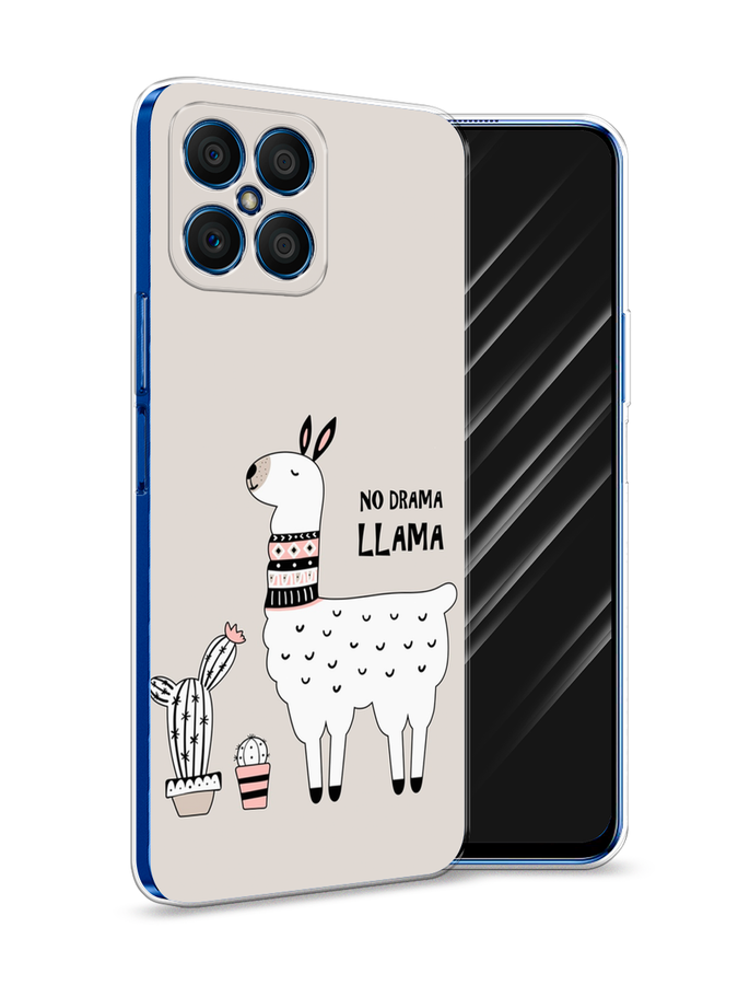 

Чехол Awog на Honor X8 "No drama LLama", Бежевый;серый;белый, 6107650-2