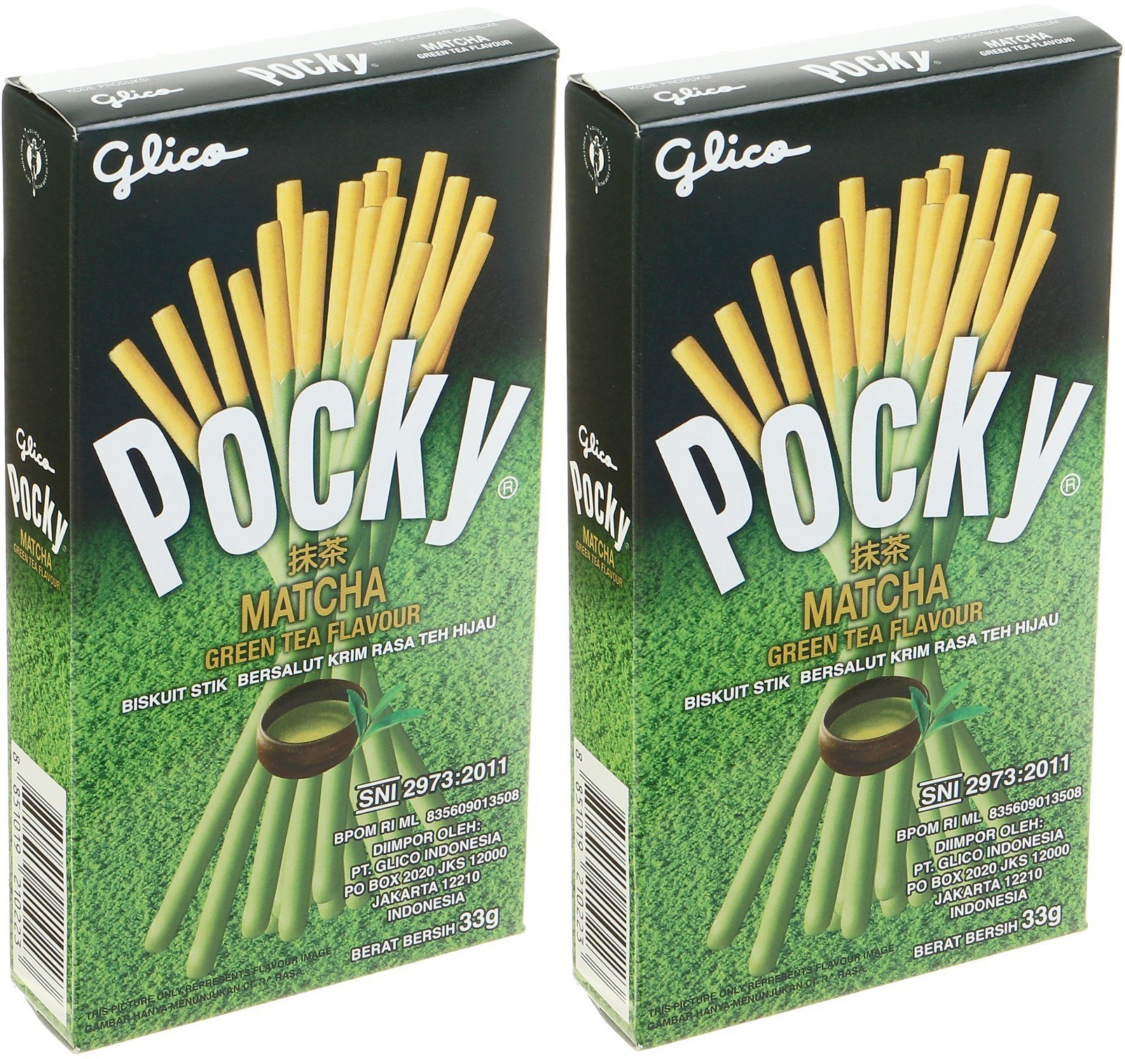 

Шоколадные палочки Pocky Matcha Green Tea & Покки зеленый чай, 2 шт х 33 г