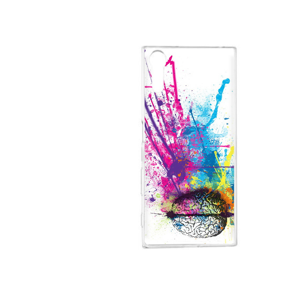 

Чехол MyPads Tocco для Sony Xperia XZ яркий красочный мозг, Прозрачный, Tocco