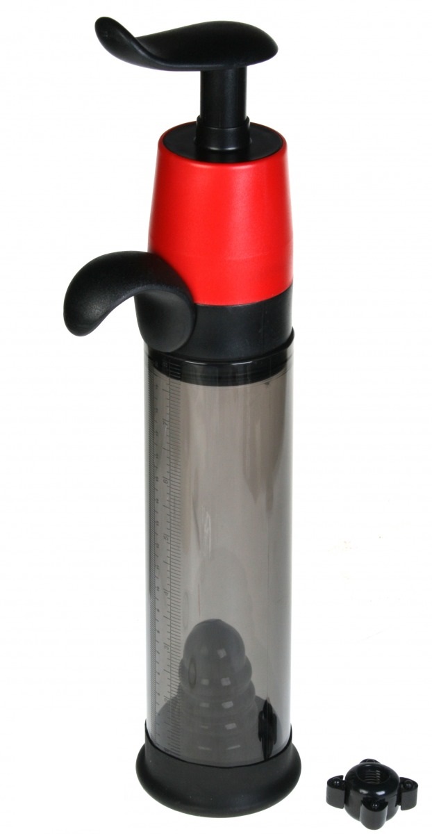 Поршневая вакуумная помпа Pipedream Performanse Pro Power Pump, черная с красным