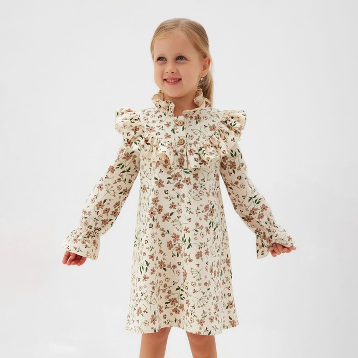 

Платье детское MINAKU Cotton collection, бежевый, 92, Cotton collection