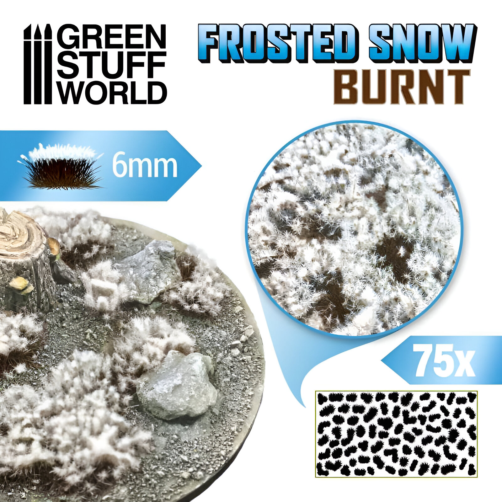 

Кусты для моделирования Green Stuff World Shrub Tufts 6 mm Frosted Snow Burnt, Shrub Tufts