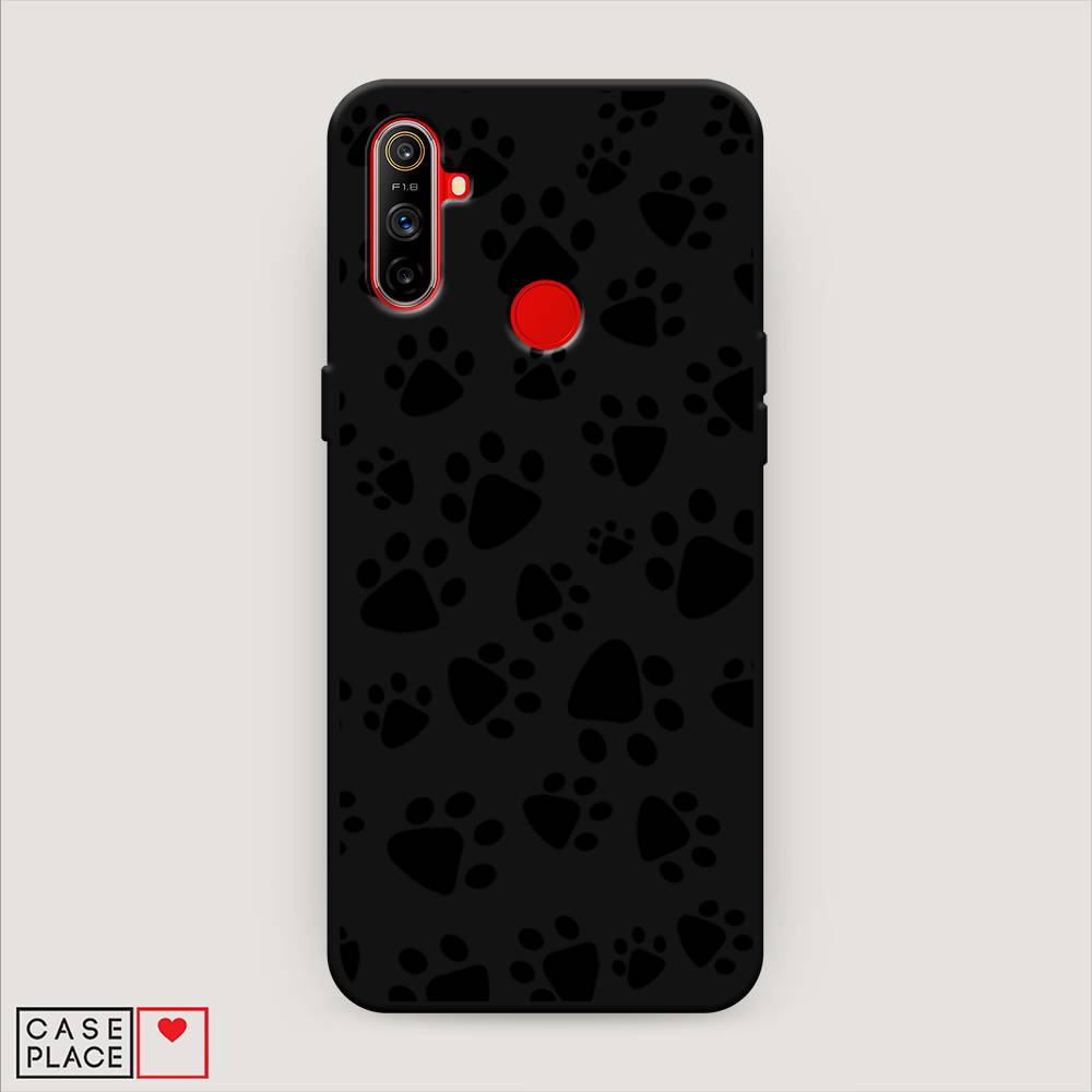 

Матовый силиконовый чехол "Лапки черные" на Realme C3, 253052-1