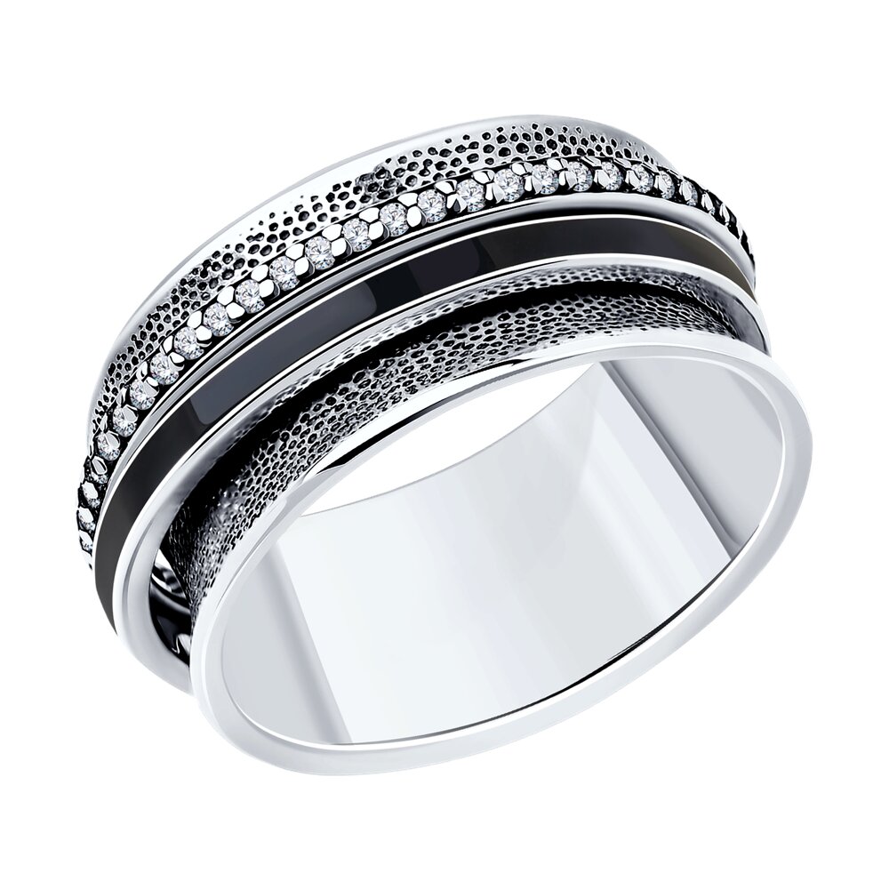 

Кольцо из серебра р.  SOKOLOV 95010215, эмаль, 95010215