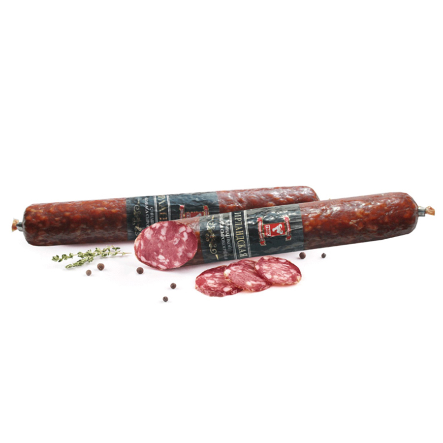 

Колбаса сырокопченая Губкинский мясокомбинат Ирландская, с индейкой, 150-200 г
