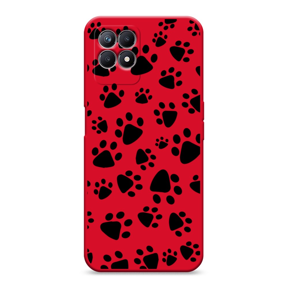 

Чехол Awog на Realme 8i "Лапки черные", Разноцветный, 257353-1