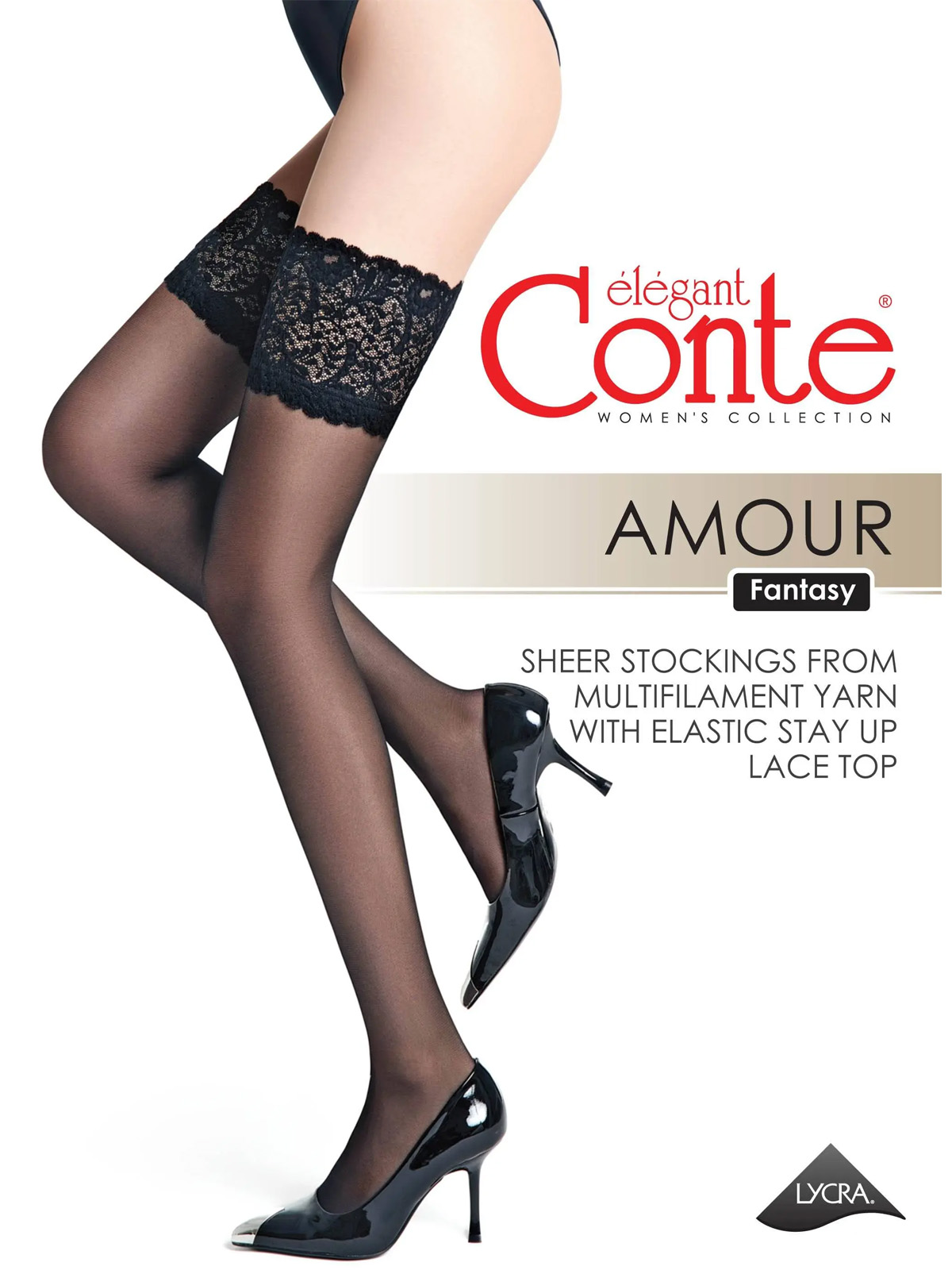 Чулки женские Conte Elegant FANTASY AMOUR 20 розовые 27-29 34 985₽