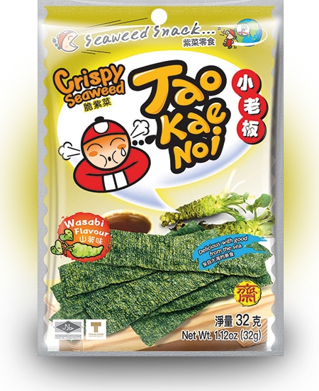 

TAO KAE NOI Crispy Seaweed Wasabi Flavour Васаби 32 грамма Упаковка 6 шт