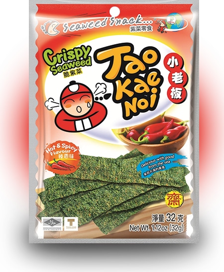 

TAO KAE NOI Crispy Seaweed Hot and Spicy Flavour Острые и пряные 32 грамма Упаковка 6 шт