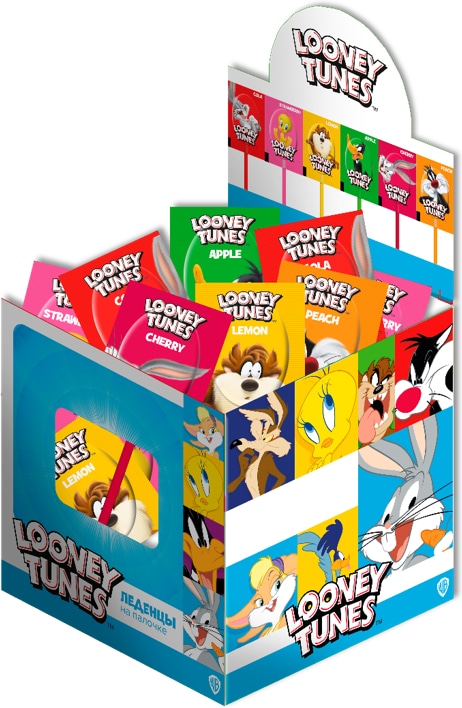 

Леденец на палочке Looney Tune Ассорти 7,25 гр Упаковка 120 шт