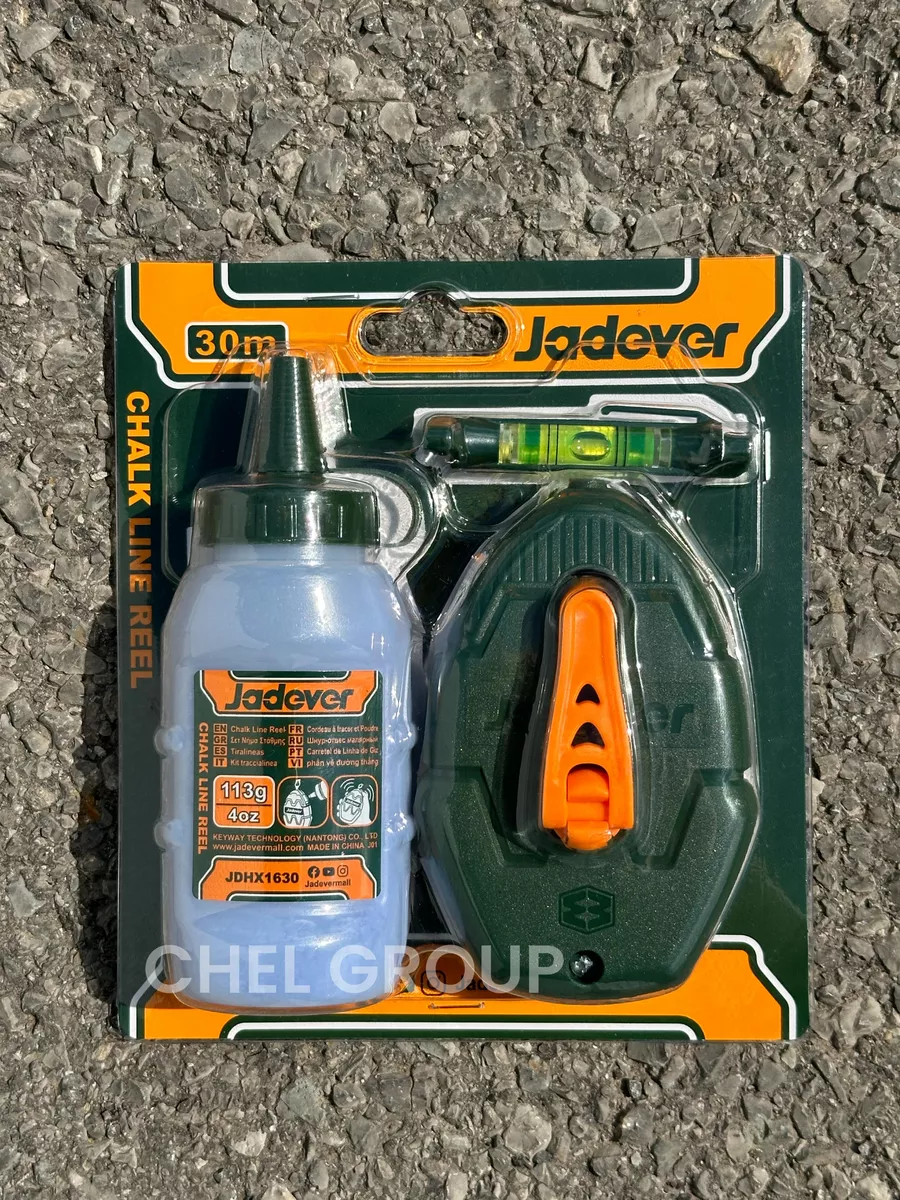 

Шнур разметочный строительный с уровнем JADEVER, шнур 30 м порошок мела 113 г, JDHX1630