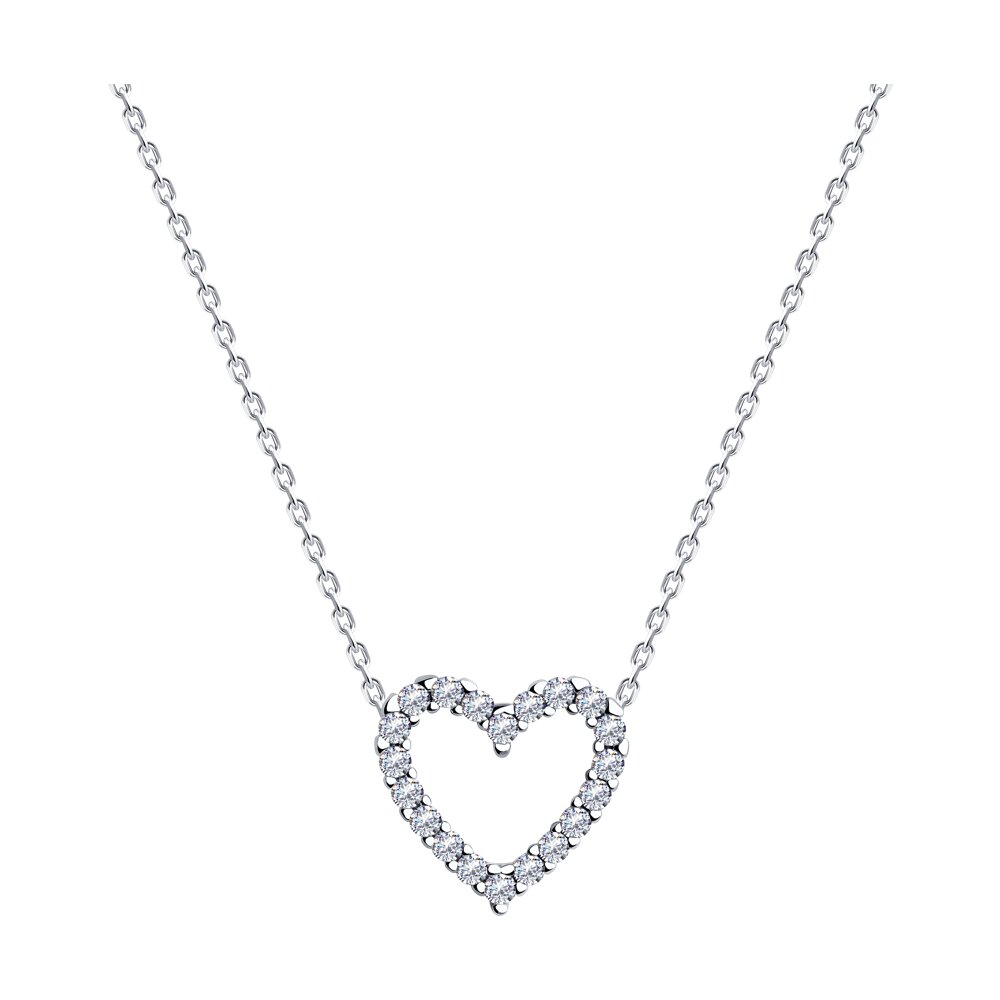 

Колье из серебра 40-45 см SOKOLOV 94070747, фианит, 94070747