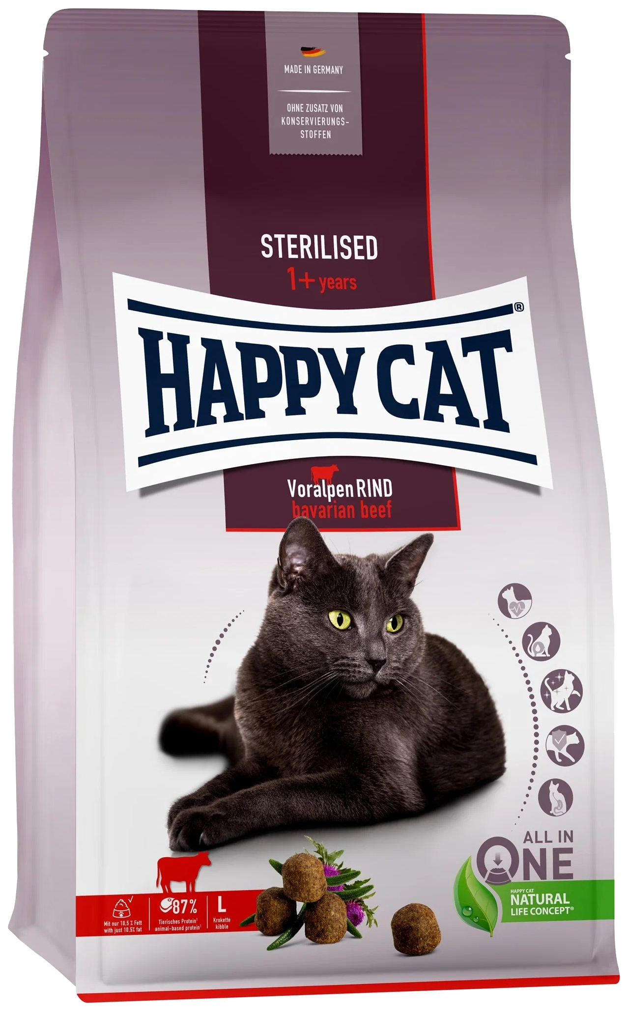 

HAPPY CAT HAPPY CAT ADULT STERILISED для взрослых кастрированных котов и стерилизованных к