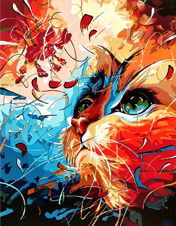 

Картина по номерам Paintboy Яркий кот, 40x50 см, Яркий кот