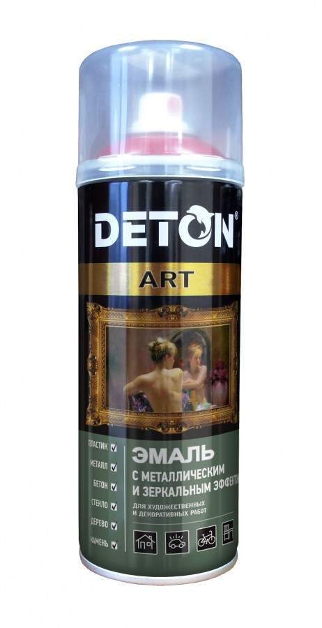 Эмаль аэрозоль 520мл металлик ЗОЛОТО-ХРОМ арт.DTN-A70690 Deton ART (арт. 794890) эмаль для дисков astrohim черная аэрозоль 520мл ac 602