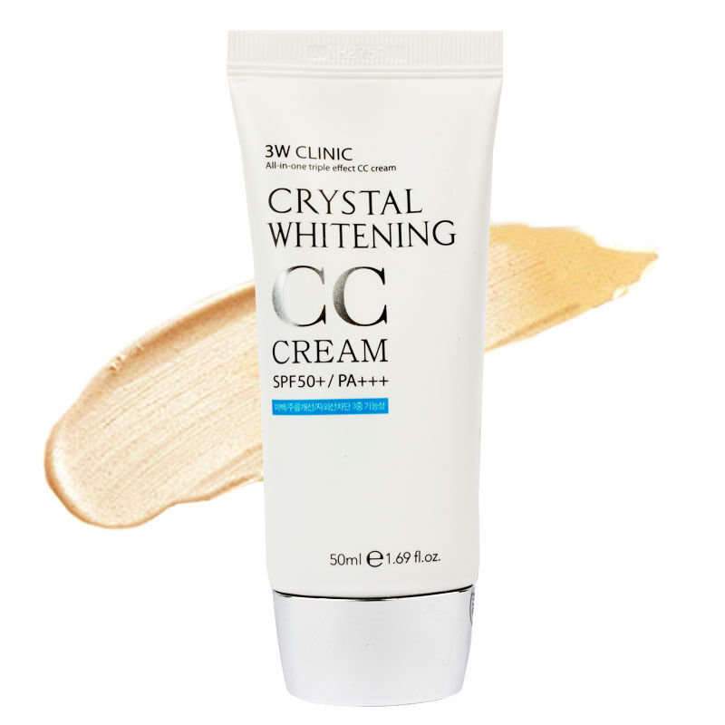 СС крем 3W Clinic осветляющий Crystal Whitening CC Cream SPF 50/PA+++