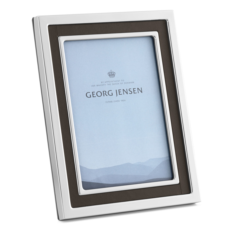 Рамка для фото Georg Jensen Манхеттен 23х18 см, сталь нержавеющая, кожа