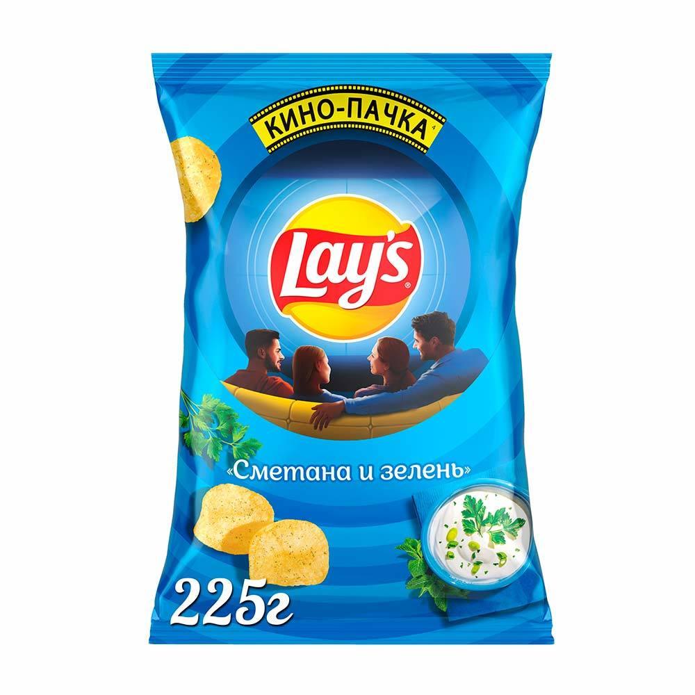 Чипсы Lay's со вкусом сметаны и зелени, 225 г